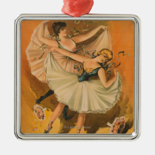 Ornamento De Metal Poster teatral de duas bailarinas