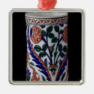 Ornamento De Metal Pote com uma decoração floral, Iznik