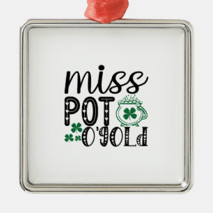 Ornamento De Metal Pote Irlandês O Dourado