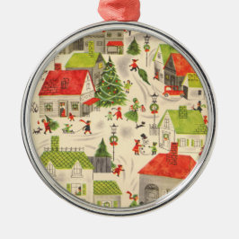 Ornamento De Metal Pouca vila do Natal
