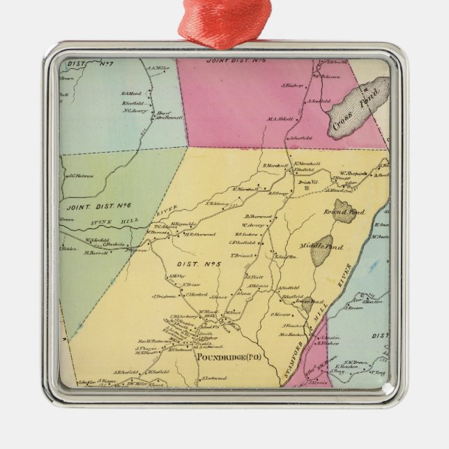 Ornamento De Metal Poundridge, cidade (Frente)