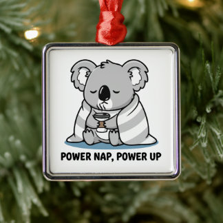 Ornamento De Metal Power Nap Power Up Cute Koala