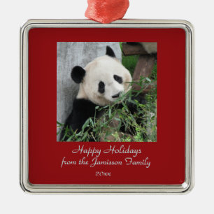 Ornamento De Metal Praça das Ornações de Natal do Panda Gigante Bonit