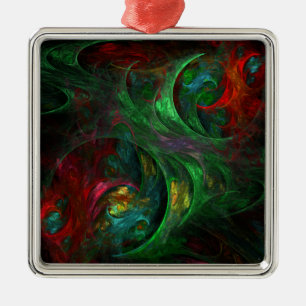 Ornamento De Metal Praça de Abstrato de Genesis Verde