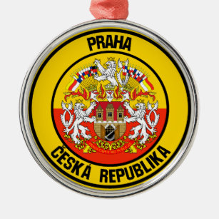 Ornamento De Metal Praga Round Emblem