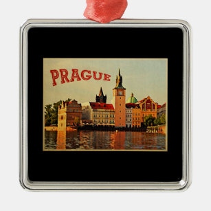 Ornamento De Metal Praga Viagens vintage