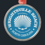 Ornamento De Metal Praia de Wright tsville (concha)<br><div class="desc">Wright tsville Beach,  Carolina do Norte.</div>