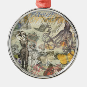 Ornamento De Metal Praia do Polvo Antigo Estilo Steampunk Costeiro