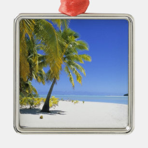 Ornamento De Metal Praia ladeada por palmeiras Ilhas Cook 3