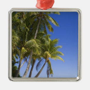 Ornamento De Metal Praia ladeada por palmeiras Ilhas Cook 3