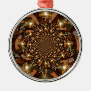 Ornamento De Metal Prata e Dourado