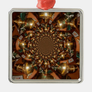 Ornamento De Metal Prata e Dourado