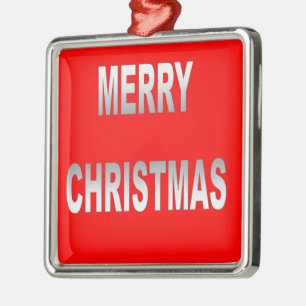 Ornamento De Metal Prata e Feliz Natal