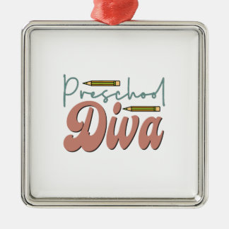 Ornamento De Metal Preschool Diva