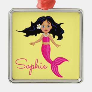 Ornamento De Metal Presente cor-de-rosa do nome pessoal da arte da