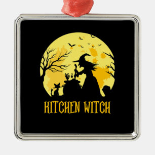 Ornamento De Metal Presente de cozinhar halloween bruxa da cozinha