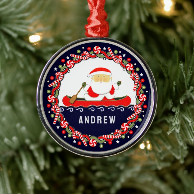 Ornamento De Metal Presente de Feriado de Camping Kayaking (Árvore)