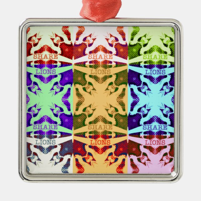 Ornamento De Metal presente de leões Hakuna Matata (Frente)