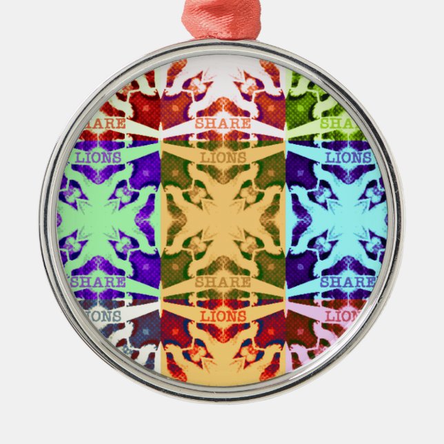 Ornamento De Metal presente de leões Hakuna Matata (Frente)