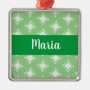 Ornamento De Metal Presente de Natal com Design de Flocos de Neve Ret