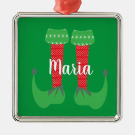 Ornamento De Metal Presente de Natal com Pés de Elfo Fofo Retrô