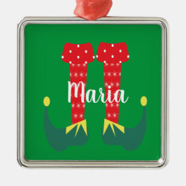 Ornamento De Metal Presente de Natal com Pés de Elfo Fofo Retrô
