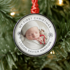 Ornamento De Metal Presente de Natal do Primeiro Bebê Foto