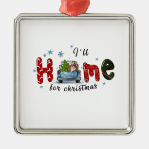 Ornamento De Metal Presente de Natal Irei Para Casa No Natal