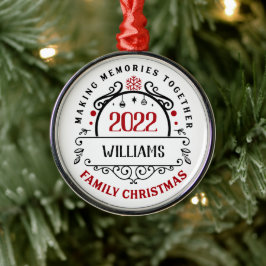 Ornamento De Metal Presente de Natal Personalizado com Nome da Famíli