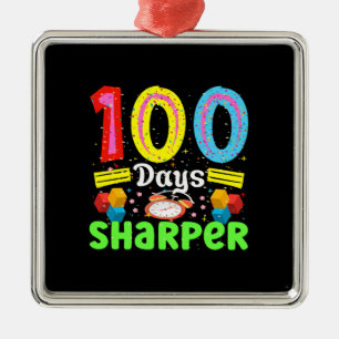 Ornamento De Metal Presente do professor 100 Dias Mais Amplos