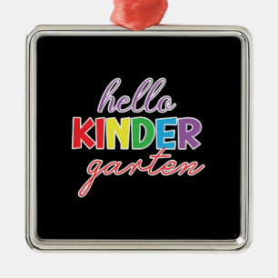 Ornamento De Metal Presente do professor   Hello Kinder Garten