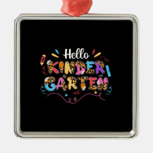 Ornamento De Metal Presente do professor   Hello Kinder Garten