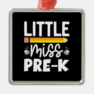 Ornamento De Metal Presente do professor Little Miss Pre K