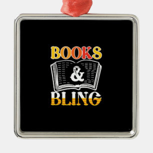 Ornamento De Metal Presente do professor Livros E Bling