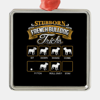 Ornamento De Metal Presente no cão | Truques de Bulldog Franceses Tei