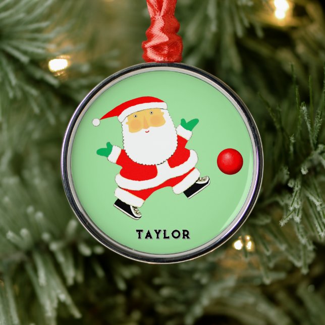 Ornamento De Metal Presente no Natal do Esporte Kickball (Árvore)