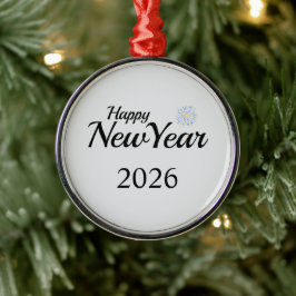 Ornamento De Metal Presente Personalizado de Ano Novo Feliz