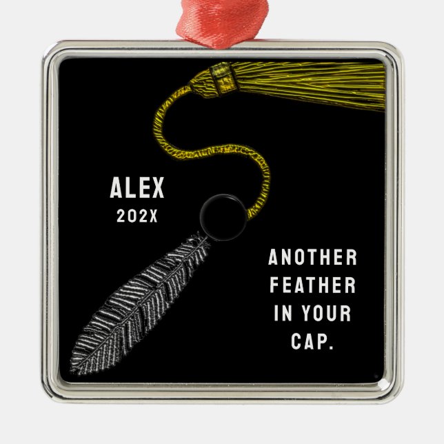 Ornamento De Metal Presente personalizado de manutenção da graduação (Frente)