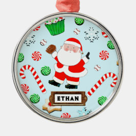 Ornamento De Metal Presente personalizado de Natal de Baseball