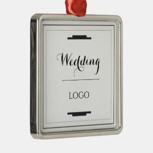 Ornamento De Metal Presente Personalizado Moderno Casamento Elegante 
