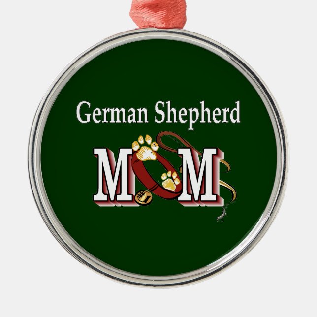 Ornamento De Metal Presentes da Mãe german shepherd (Frente)