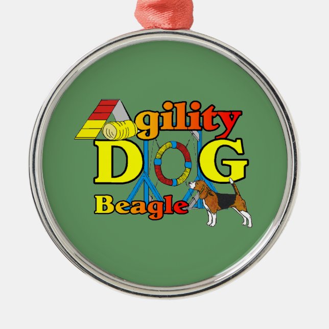 Ornamento De Metal Presentes de Agilidade de Beagle (Frente)