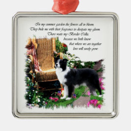 Ornamento De Metal Presentes de Arte de Collie de Borda
