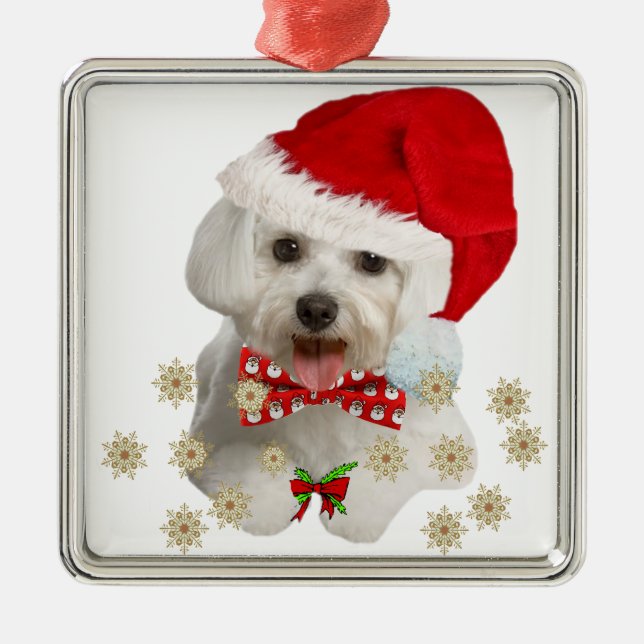 Ornamento De Metal Presentes de Feliz Natal Malteses (Frente)