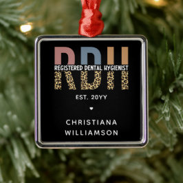 Ornamento De Metal Presentes de Higienista Dental Registrados de RDH 