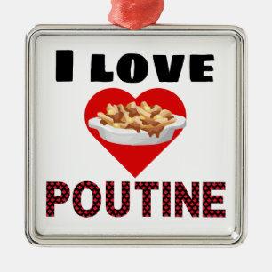 Ornamento De Metal Presentes de Poutine para todos! Eu amo o poutine