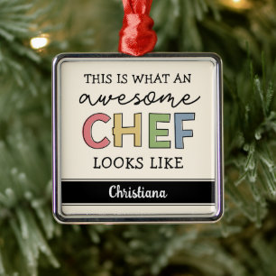 Ornamento De Metal Presentes personalizados incríveis de chef Melho