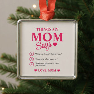 Ornamento De Metal Presentes Personalizados para o Dia das Mães Natal