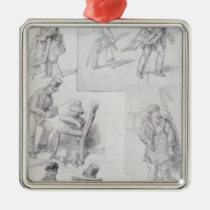 Ornamento De Metal Presida cerzidores nas ruas de Londres, 1820-30