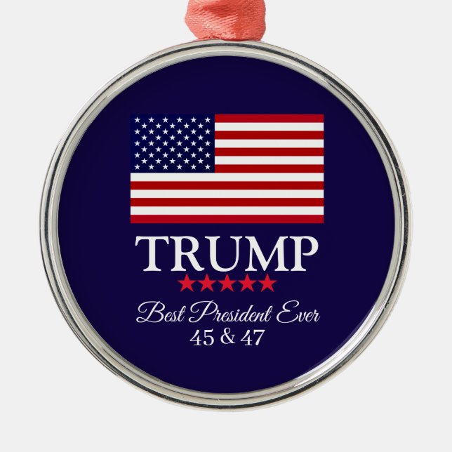 ORNAMENTO DE METAL PRESIDENT DONALD TRUMP BEST PRESIDENT EVER  (Frente)